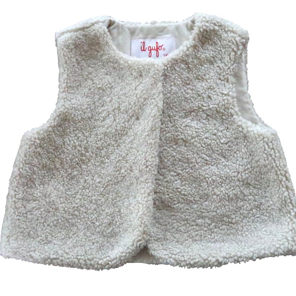 IL GUFO Faux Shearling toddler vest sz 24 months
